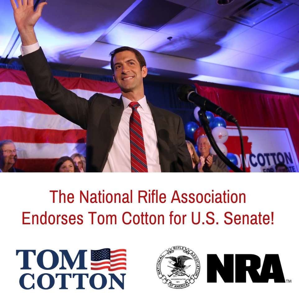 It's an honor to have the NRA's full endorsement. 

I will always stand up for our Second Amendment rights against the radical left. 

Early voting starts TODAY -- Arkansas Republicans, get out and vote!