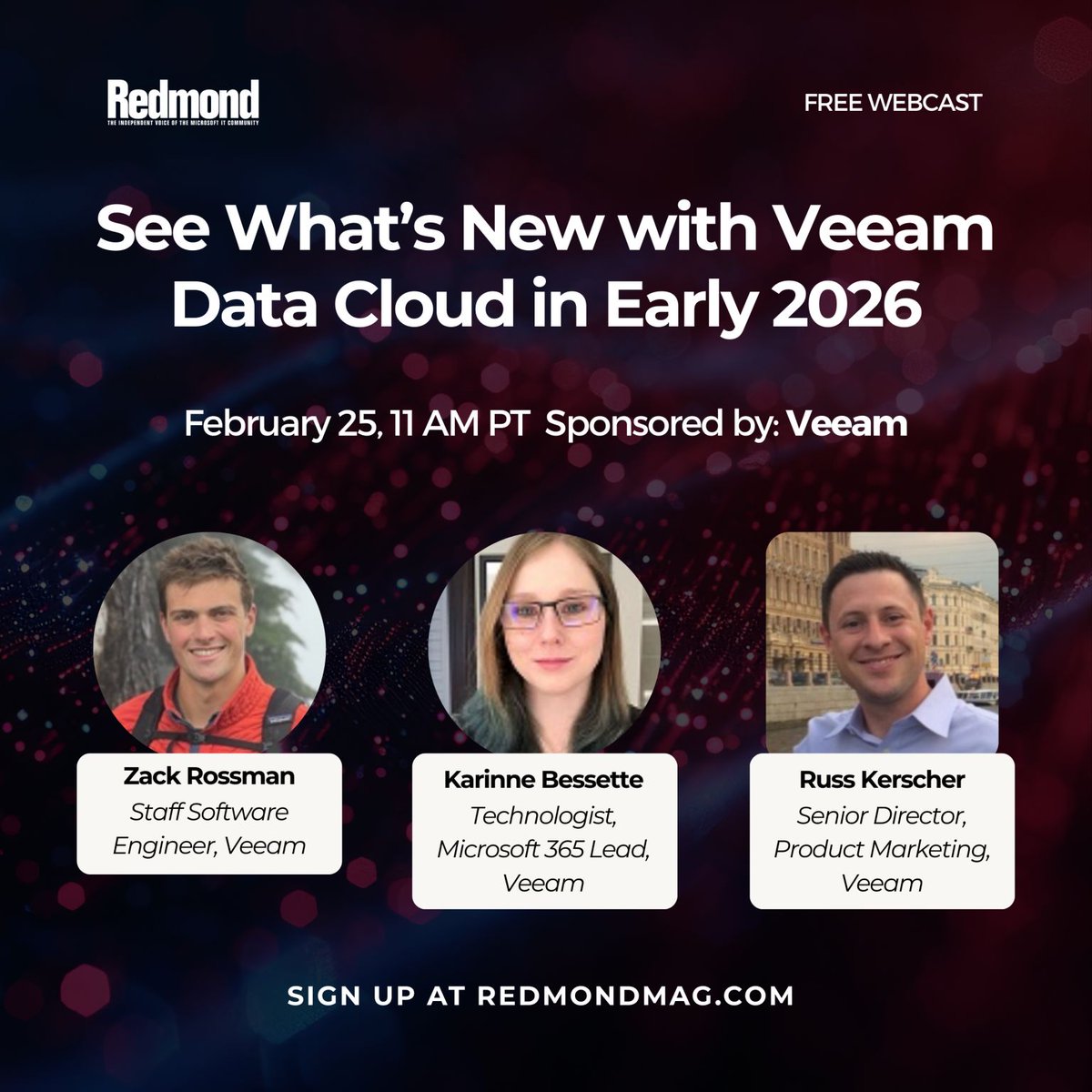 RedmondIT's tweet image. SaaS data loss is still a thing in 2026, and identity threats are raising the stakes.

Join us, sponsor @Veeam, and a panel of experts on Feb. 25 for this FREE webcast on what’s new with Veeam Data Cloud in early 2026.

Register: redmondmag.com/webcasts/2026/…

#DataResilience #MS365