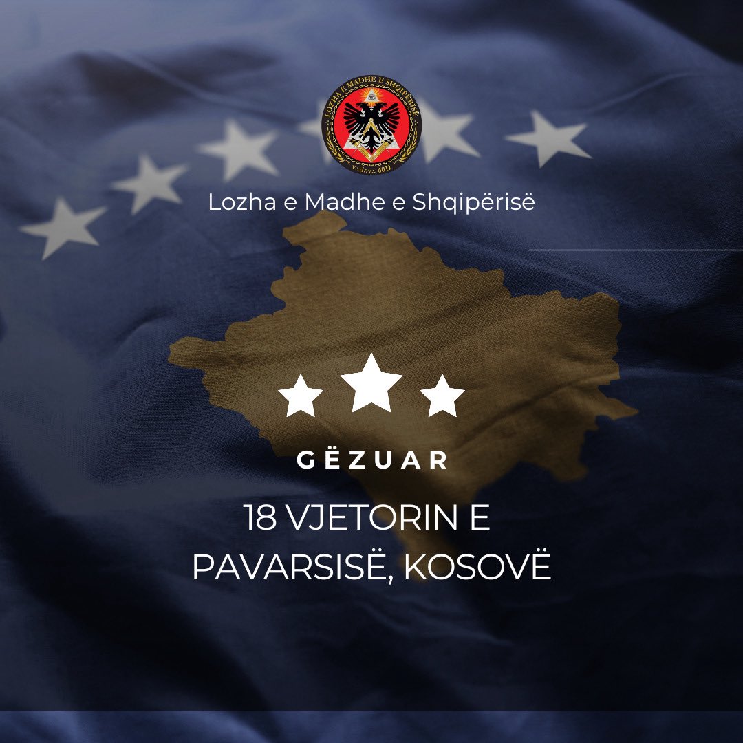 GLofAlbania's tweet photo. 🇽🇰 17 Shkurti – Dita e Dritës dhe e Lirisë

Në këtë ditë të shenjtë për kombin, përulemi me nderim para aktit historik të shpalljes së pavarësisë së Republikës së Kosovës, më 17 shkurt 2008 — një gur themeli në tempullin e lirisë sonë kombëtare. https://t.co/mEGH2WmygV