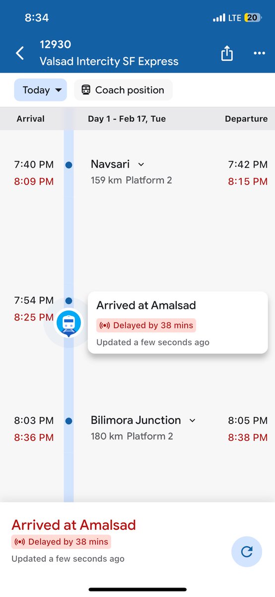 Radhe1323's tweet photo. See gow late the train is getting @drmbct its soul your responsiblity and warn especially surat and navsari railway station master https://t.co/Sf2P0ejGKO