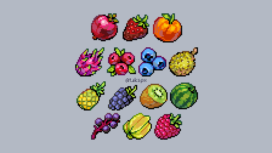 TAKSpx's tweet photo. fruits
#pixelart #ドット絵 https://t.co/Y5gJ1q4VHa