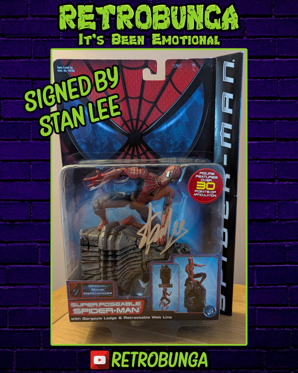 RETROBUNGATV's tweet photo. I have always wanted a signed #stanlee #comic ....
BUT I never thought of getting a #stanleesigned #actionfigure!!!
UNTIL NOW!!!
So pleased to have this signed #spideman up in the #collectionroom
#retrobunga #itsbeenemotional #vintagetoys #retrotoys #toycollecting https://t.co/MdQkemweFr