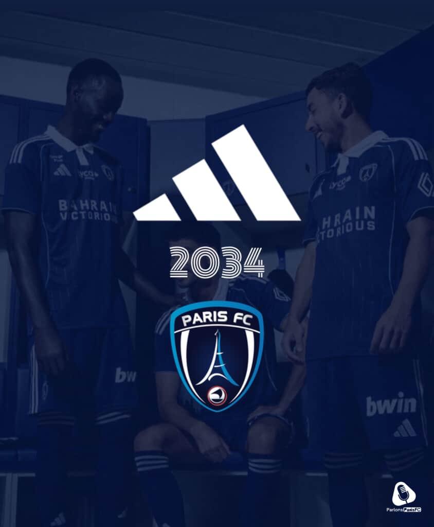Le Paris FC passe à un partenariat direct avec Adidas jusqu’en 2034 et va recevoir des maillots complètement personnalisés.

Le club va maintenant travailler directement avec Adidas, ce qui marque une étape importante dans leur partenariat.

À partir de la saison 2026-2027, le