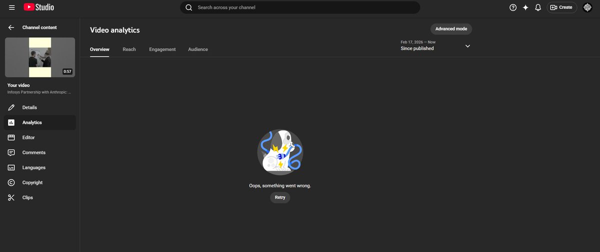 Huntlab_01's tweet photo. @TeamYouTube Hi My youtube analytics not working properly why? this is from my side or what ? https://t.co/TVVNRz4tyW