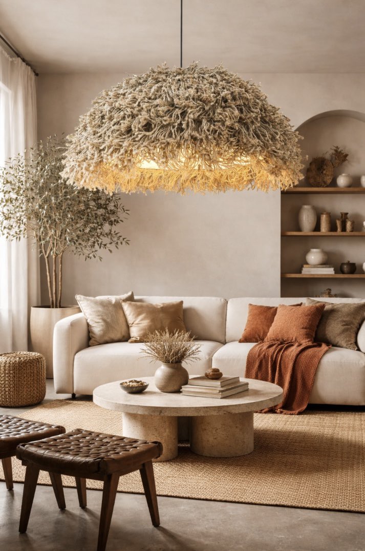 Not just a lampshade. A statement.

Handcrafted from papier mâche and reclaimed jute selvedges, each fringe falls freely, casting the most beautiful layered shadows.

Sustainable. Sculptural. Striking.

Made by us at MitiMeth. 

Available in-store.

#mitimeth #circular #lamps