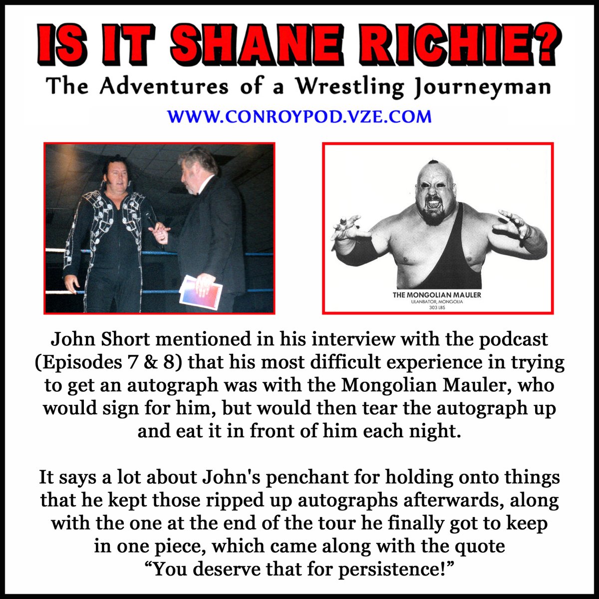 'Is It Shane Richie?' Wrestling Podcast tweet media