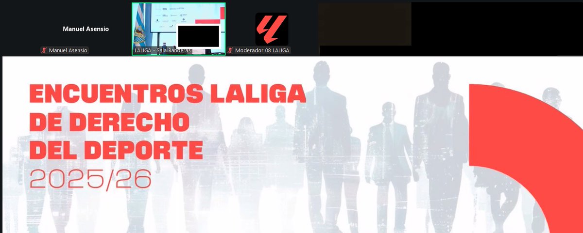 Iniciamos nueva sesión de derecho del deporte @laliga <a href="/FundacionLaLiga/">FUNDACIÓN LALIGA</a> temas de hoy:
👩‍⚖️Jurisprudencia y legislación de actualidad.
🤳La tributación de los derechos de imagen.
🚫El marco actual de la violencia, racismo y xenofobia en el deporte.