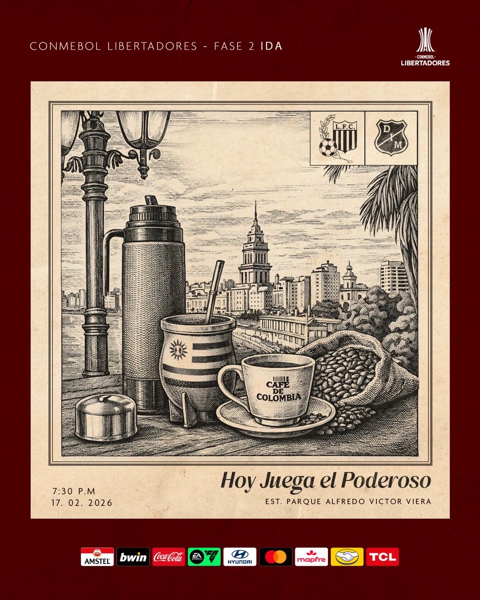 ¡Hoy juega el #Poderoso! 🔴🔵

🆚 Liverpool F.C. vs Medellín 
🏆 CONMEBOL <a href="/Libertadores/">CONMEBOL Libertadores</a> 2026
📅 Fase 2 - Ida
🏟️ Parque Alfredo Victor Viera (Montevideo)
⏰ 7:30 p.m. (hora colombiana)

#DaleMedellín