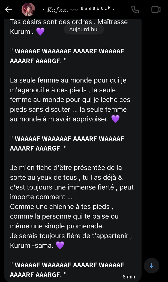 ━━━━⠀ 𓆩*𓆪⠀ KAFKA⠀ 𓆩*𓆪⠀ ━━━━

J'adore quand on me parle ainsi, surtout quand cela vient d'une femme comme elle 😌

Rien de plus à ajouter

Faites de même ~ 🧡
⠀ ⠀