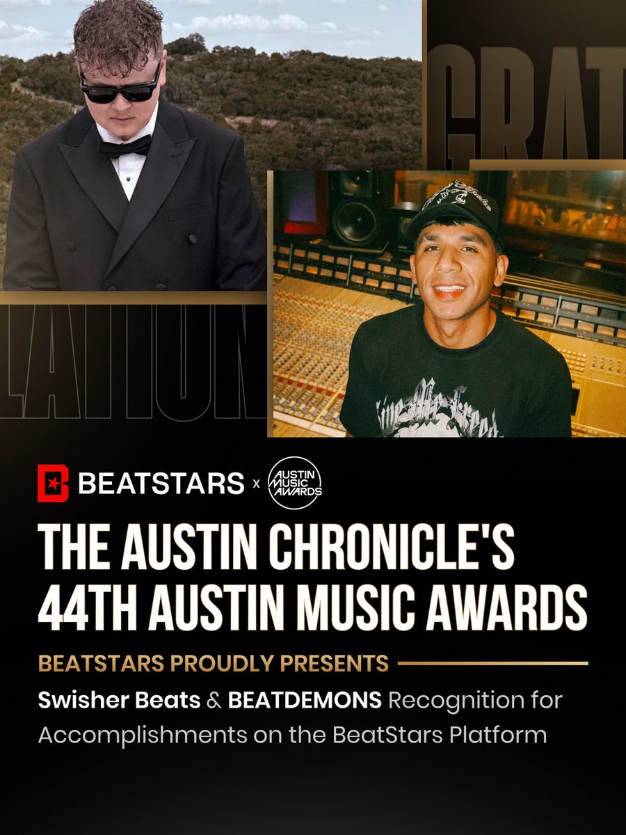 Austin creates. The world listens. 🌎🎧

We’re heading to the Austin Music Awards on March 1st to honor @SwisherBeats and <a href="/BEATDEMONS/">BeatDemons</a> for their massive achievements on BeatStars.

These two aren’t just making hits—they’re leading the local producer community to a global stage.