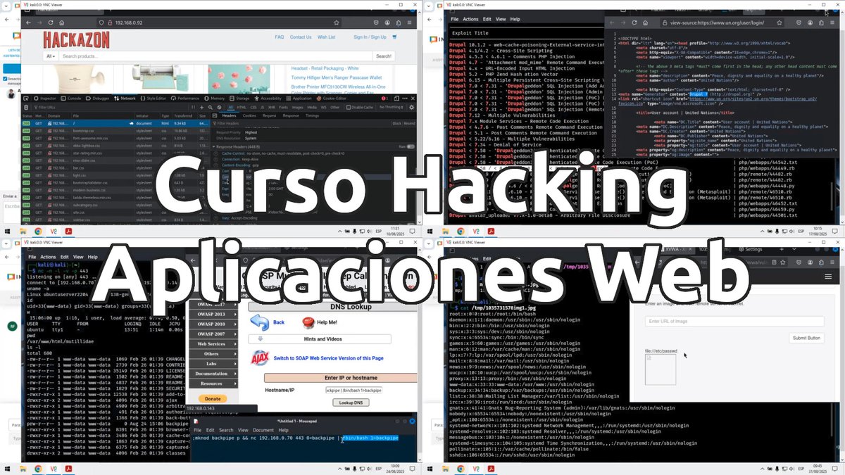 Alonso_ReYDeS's tweet image. 🚧 El Curso de Hacking Aplicaciones Web está permanente disponible en el aula virtual para acceso inmediato. 📲 WhatsApp: wa.me/51949304030 📌 reydes.com/archivos/curso…

#ethicalhacking #hacking #hacker #cybersecurity #kalilinux #programming #linux