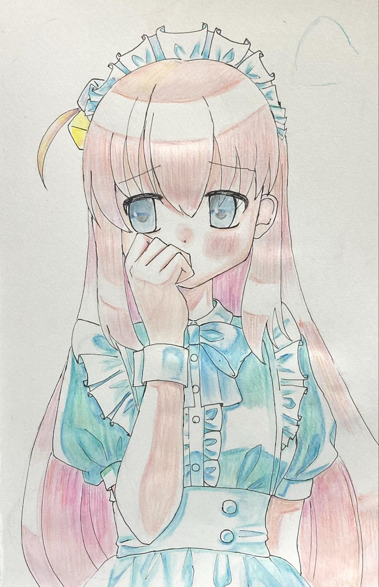 gonebadgomanabe's tweet photo. 水彩色鉛筆でぼっちちゃん描いたよ。
いつぞやにファミマでもらったクリアファイルの衣装。 https://t.co/b1NVa9Fyb5