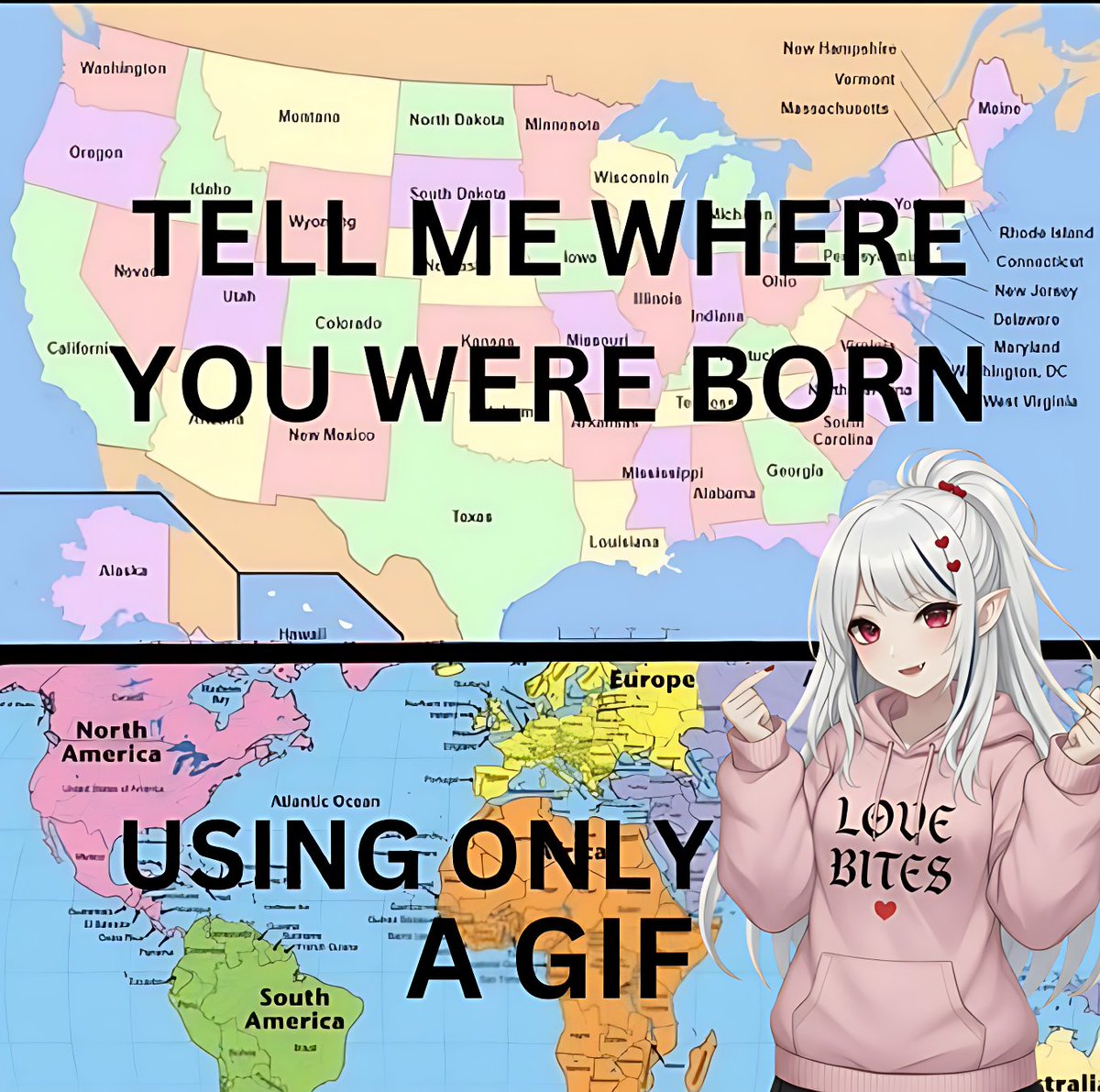 yamatuibora's tweet image. Tell me where you were born using only a GIF