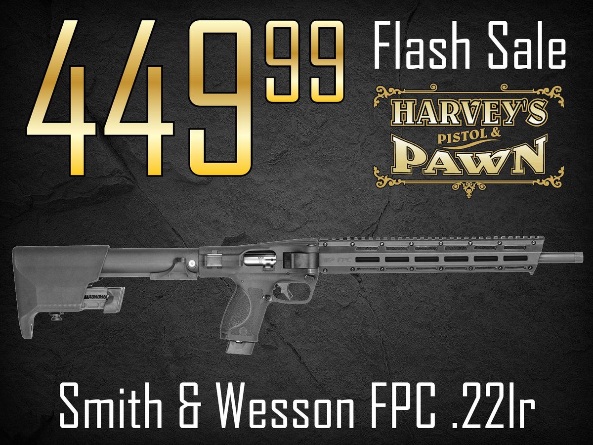 $60 Lays It Away! Smith &amp; Wesson FPC .22lr - Flash Sale 02/17/26

Only While Supplies Last!! $449.99 for a Smith &amp; Wesson FPC .22lr.

Remember our Marriage-Saver (TM) 10% Down, 10-payment Layaway Plan is available for $10 additional!  We will ship this to your local dealer for