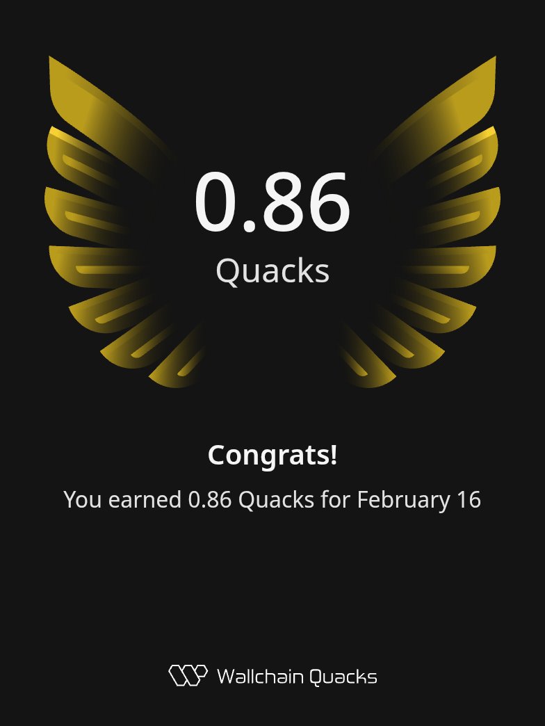 Hey yo
I think I'll stop to speak a lot about <a href="/wallchain/">Wallchain Quacks</a> 
When I do I earn less Quacks than when I don't 😂

Cya later about something else