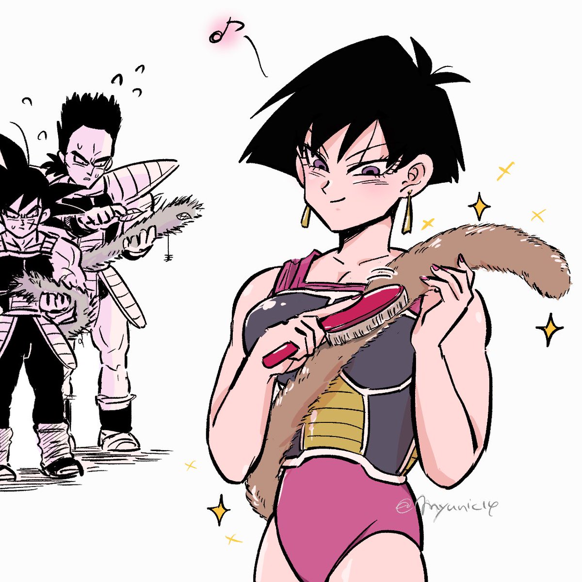 サイヤ女子は尻尾も丁寧にブラッシングしてたらよいな🐒✨