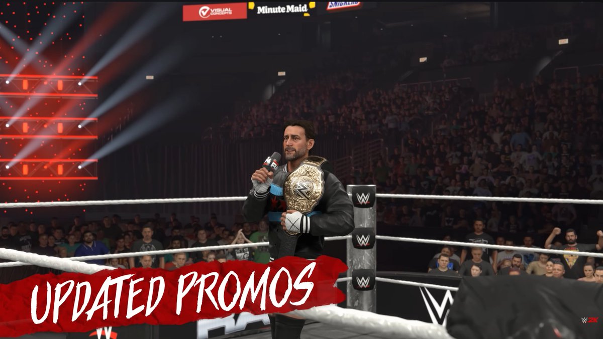 If you are a Champion in Universe Mode, now when you cut a promo you will have the Championship! 

Love this #WWE2K26
