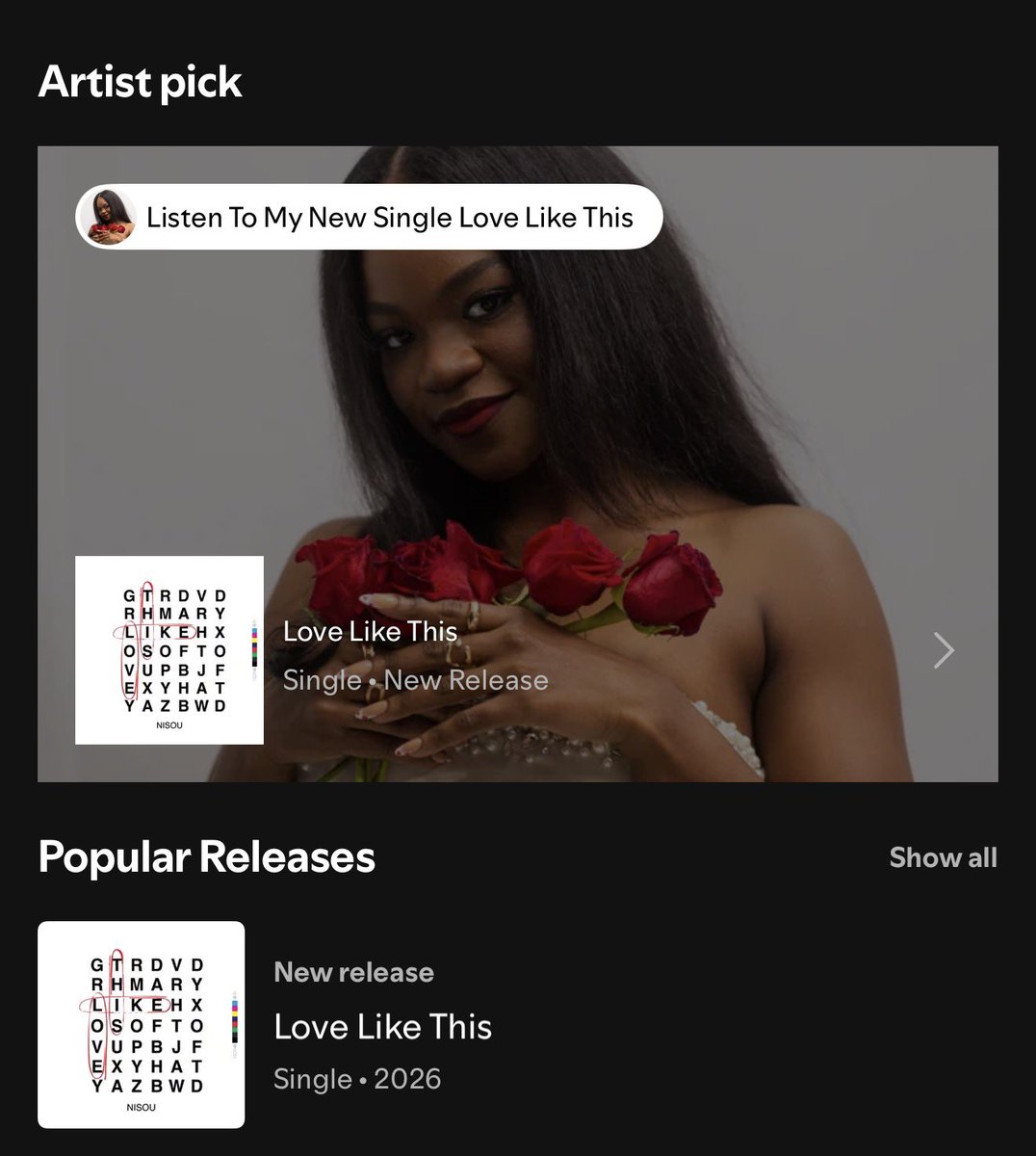 nisouworld's tweet photo. Love Like This Out  Now
So grateful to everyone who helped bring this song to life. I couldn't have done this alone.Your talent, patience, and creativity mean everything. @Neegle__  @Trillestsince87 @ReggieCruxx 
Album Art: @delawness 
Listen Today https://t.co/R5qAbV2O7v
#Nisou https://t.co/J8MPmcCAmB