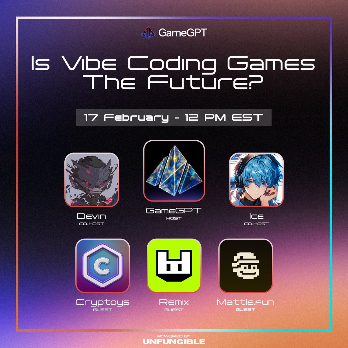 We go live in 2 hours to talk vibe coding future games! Come join to hear the discussion. Link below 👇