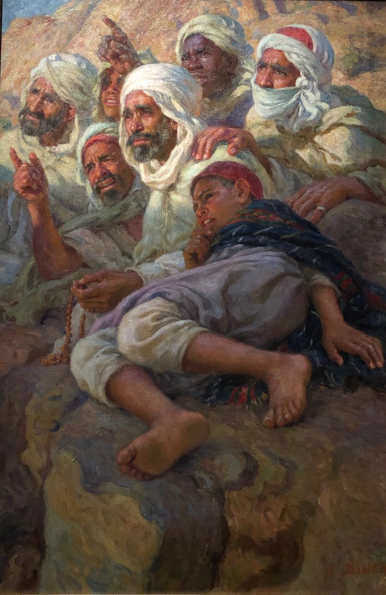 لوحة "ترآي الهلال" للفرنسي نصر الدين دينيه من بوسعادة الجزائرية سنة 1910م
مبارك عليكم الشهر يا أصدقاء وكل عام وأنتم أسعد وإلى الله أقرب.