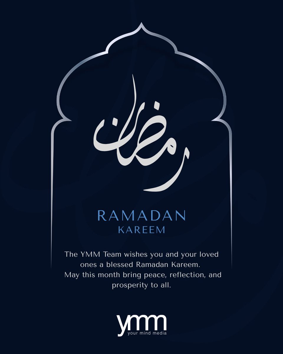 yourmindmedia's tweet photo. The YMM Team wishes our partners, clients, and community a blessed Ramadan Kareem. 

May this holy month bring peace, strength, growth, and continued success.

#RamadanKareem #Ramadan2026 #YMMTeam #Community #Partnership #Growth #Success https://t.co/Mu7aN2Sx1c