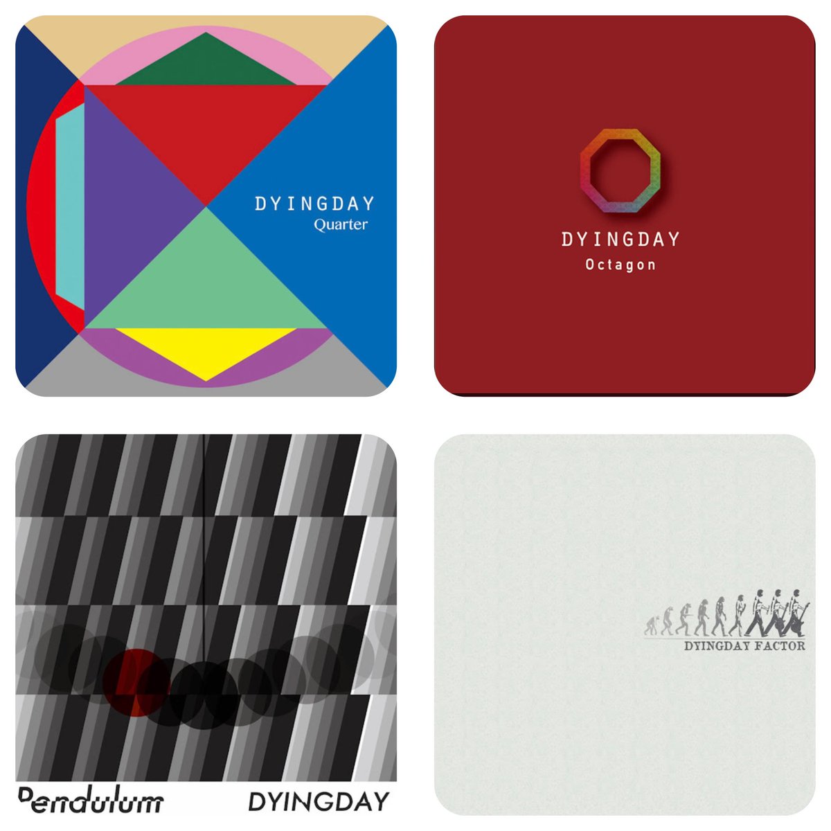 【Quarter】
【Octagon】
【Pendulum】
【Factor】

4作品、サブスク配信開始しました！
よろしくお願いします！

dyingday.lnk.to/digital