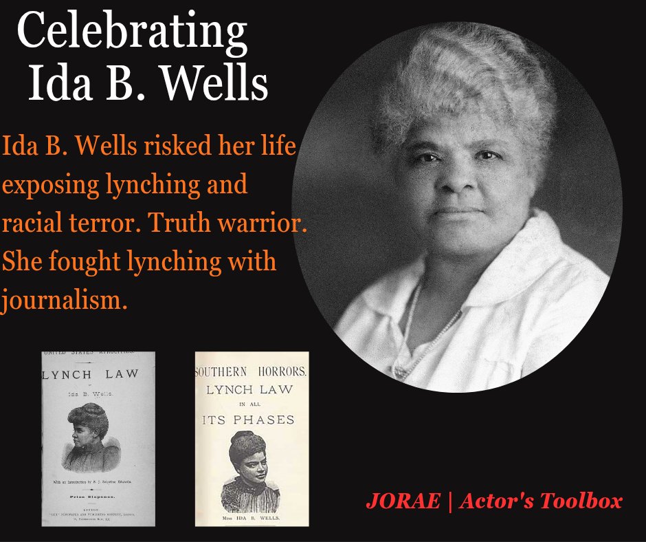 OCYoungActors's tweet photo. Ida B. Wells risked her life exposing lynching and racial terror. Truth warrior.
She fought lynching with journalism.

#BlackHistoryMonth #BlackExcellence #BlackInventors  #BlackwomenInHistory https://t.co/uRNyvw7rQb