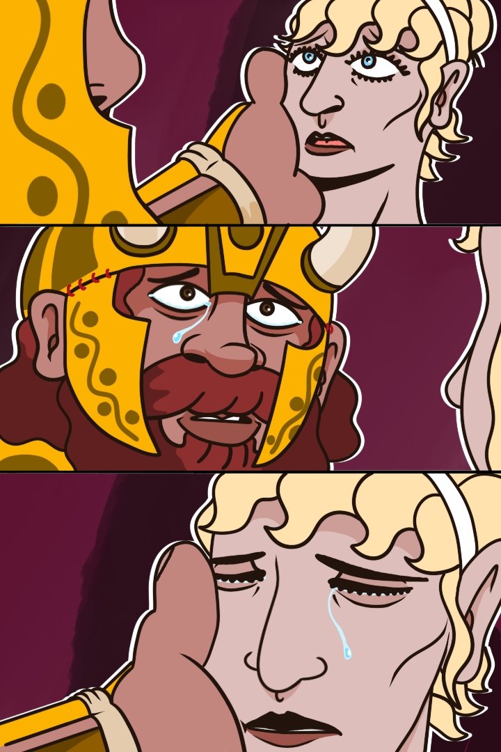 Menelaus:
"You're as beautiful as the day I lost you." ♥ 💛 

#TheIliad #Troy #Menelaus #Helen