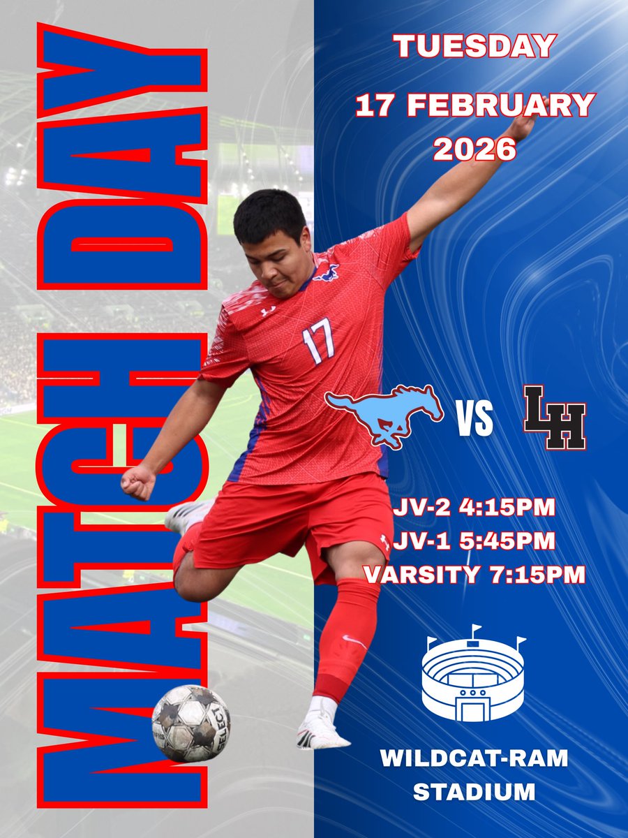 Second half of district starts tonight! #gameday against Lake Highlands at Wildcat-Ram Stadium. JV-2 at 4:15, JV-1 at 5:45, and Varsity at 7:15pm 

#mustangsoccer #compete