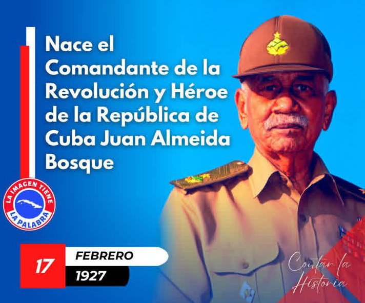 Hoy recordamos el 99 aniversario del natalicio del Comandante de la Revolución Juan Almeida Bosque, el compositor de la Lupe y de la histórica frase 🇨🇺 "AQUÍ NO SE RINDE NADIE..."<a href="/DMEBaguanos/">DGE Báguanos</a>