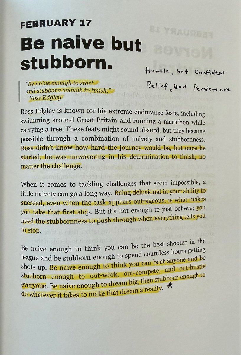 Be humble, but confident.
Believe, but be persistent.

Greatness is on the other side of courage and belief.