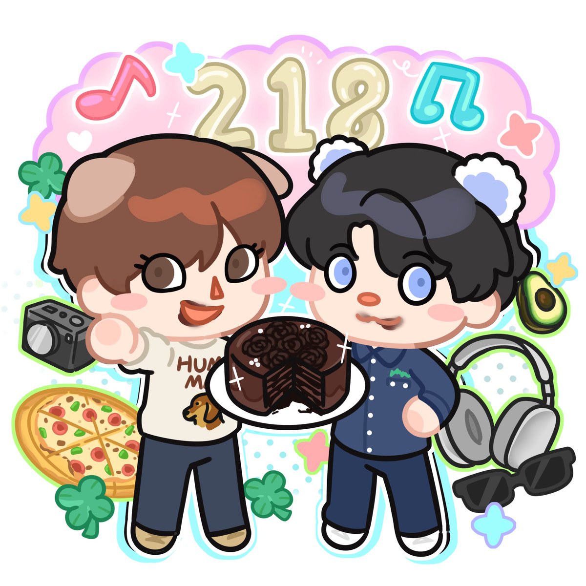 218Aqua's tweet photo. 🧁🐻‍❄️🐰🍀🍕🎧

𝗛𝗔𝗣𝗣𝗬 𝟮𝟭𝟴 𝗗𝗔𝗬

#세븐틴 #SEVENTEEN
#도겸 #DOKYEOM
#버논 #VERNON https://t.co/VwbZrcpc5I