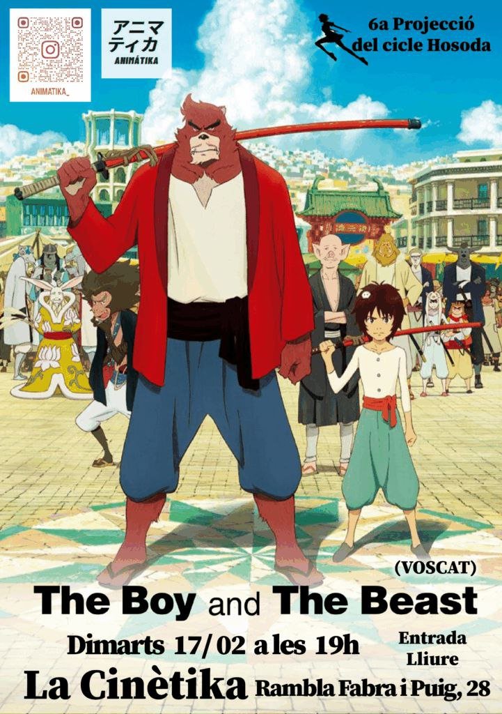 Aquesta tarda, a les 19h, continuem amb el cicle Hosoda a <a href="/LaCinetika/">La Cinètika</a> de Sant Andreu.

Veurem la peli i parlarem d'aprenentatge, de la rancúnia com a força destructora i de trobar un lloc al món quan no tens arrels enlloc. I de furros!

Veniu, que ho passarem bé!