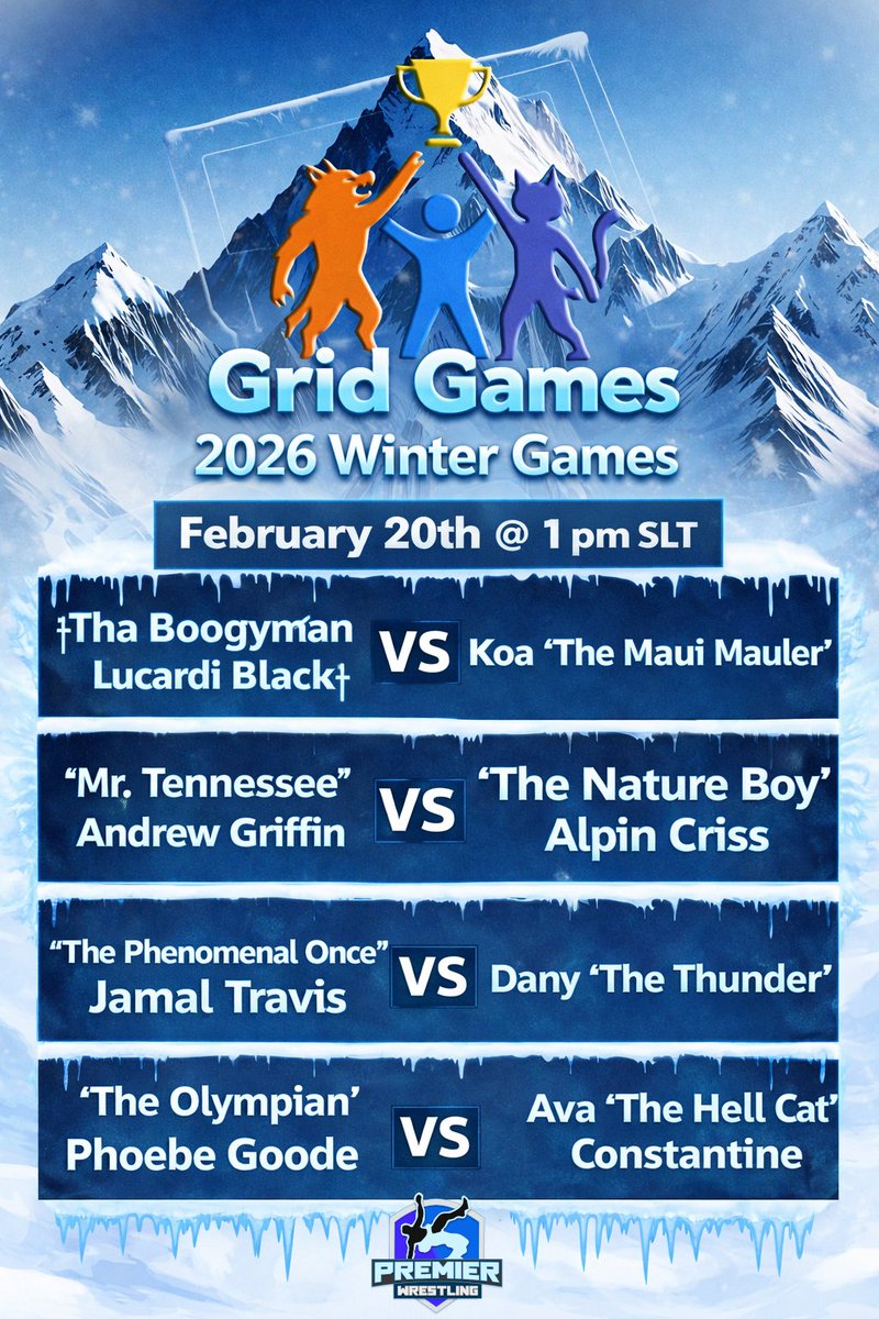 🌍🔥 It’s time for GRID GAMES — the Olympics of Second Life! 🔥🌍

Friday February 20 at 1PM SLT, competitors from across the grid step up to represent their countries, their pride, and their wrestling legacy.

No politics.
No excuses.
Just pure competition. 💪
Who’s taking home