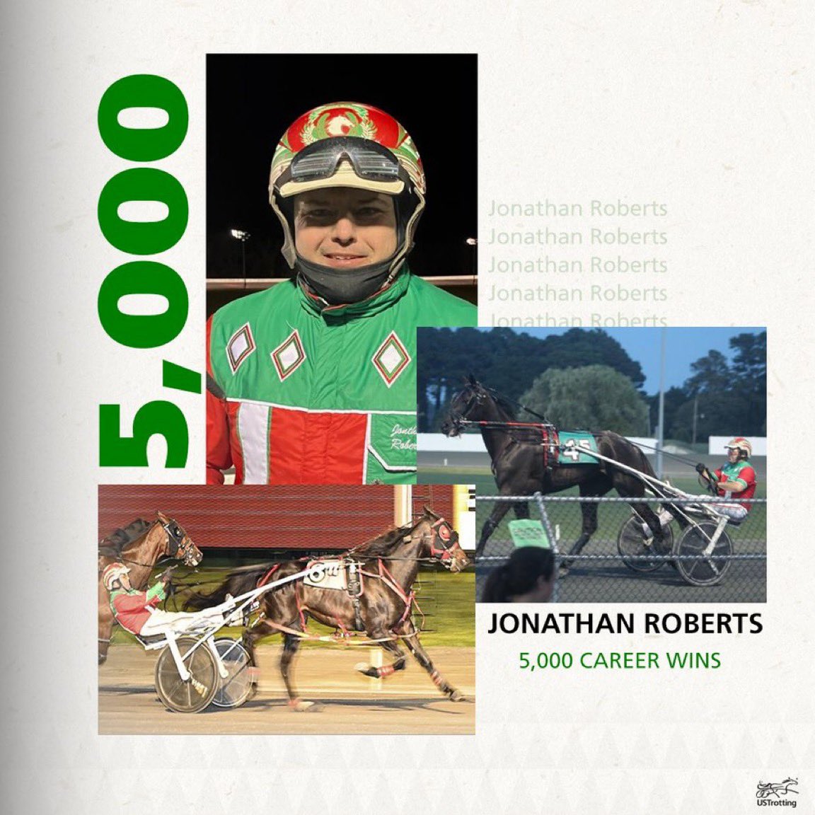 Congratulations to driver Jonathan Roberts on his 5,000th career driving win! 

#harnessracing #milestone