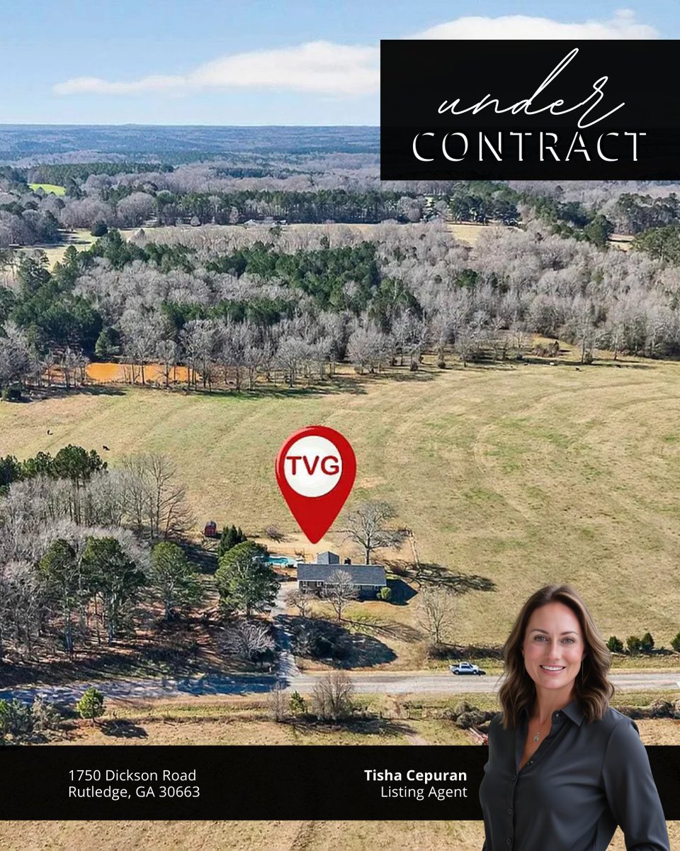 1750 Dickson Rd in Rutledge, GA is under contract! This well-maintained 3-bedroom, 2.5-bath ranch offers comfortable one-level living on 2.9 private acres in a peaceful country setting. Congratulations to all involved, we’re excited for what’s ahead!

#RutledgeGA #UnderContract