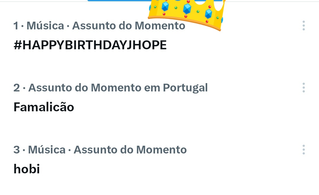 A tag #HappyBirthdayJHope em #1 nas trends pt com hobi em #3👏🥳