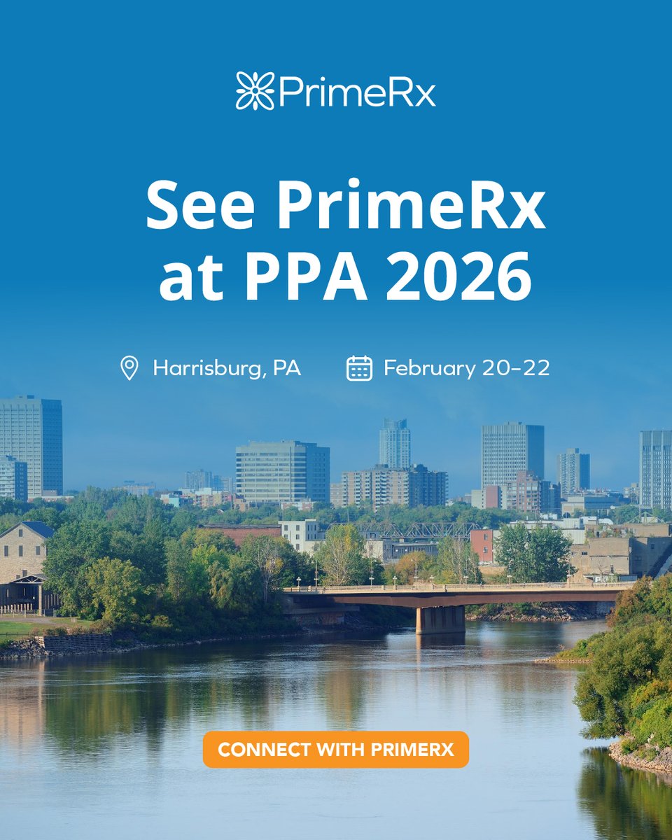 PrimeRx_io's tweet image. Visit PrimeRx at the PPA Annual Conference and discover tools designed to support your pharmacy today and prepare you for what comes next.
📍 Harrisburg, PA
📅 February 20–22

#PPAConference #PennsylvaniaPharmacy #CommunityPharmacy #PrimeRx #PharmacyInnovation #PharmacySupport
