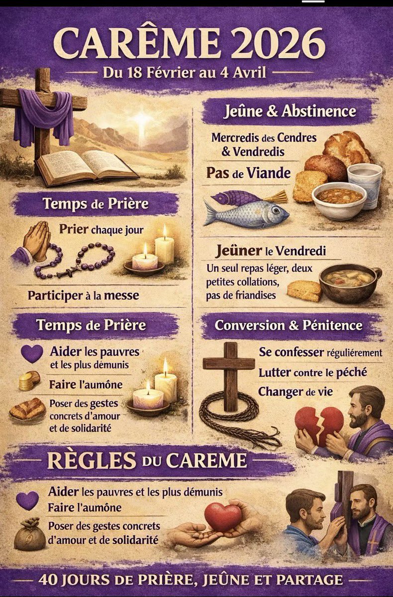 Pour mes amis Chretiens à qui je souhaite un très bon Carême.