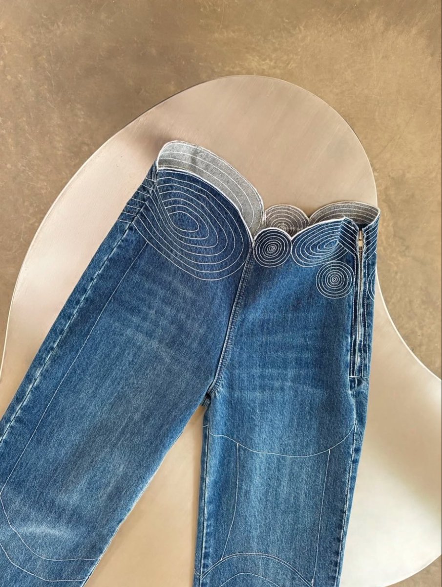 Denim with Embedded Geometry By Read Moh in Red (2026)