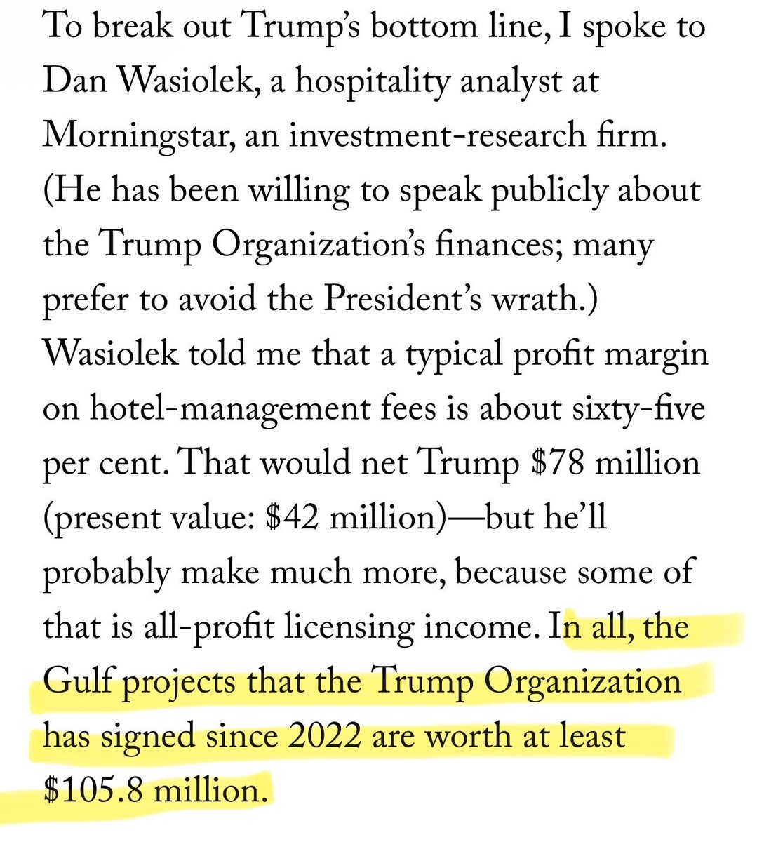 oobiduby's tweet photo. @STACKINGLIBS @HalfwayPost Trump had used the presidencies to line his pocket with 1.4 billion dollars. Here are a few ways he did that. I highlighted bc I know yall don’t like to read :) https://t.co/qYdtZbI6aq