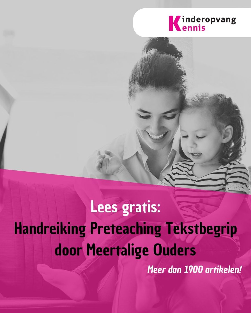 𝗛𝗮𝗻𝗱𝗿𝗲𝗶𝗸𝗶𝗻𝗴 𝗣𝗿𝗲𝘁𝗲𝗮𝗰𝗵𝗶𝗻𝗴 𝗧𝗲𝗸𝘀𝘁𝗯𝗲𝗴𝗿𝗶𝗽 𝗱𝗼𝗼𝗿 𝗠𝗲𝗲𝗿𝘁𝗮𝗹𝗶𝗴𝗲 𝗢𝘂𝗱𝗲𝗿𝘀

Meertalige ouders voeren thuis, al dan niet in hun eigen thuistaal, gesprekjes met hun kind..

rfr.bz/tffb1cc

#kinderopvang #meertaligheid