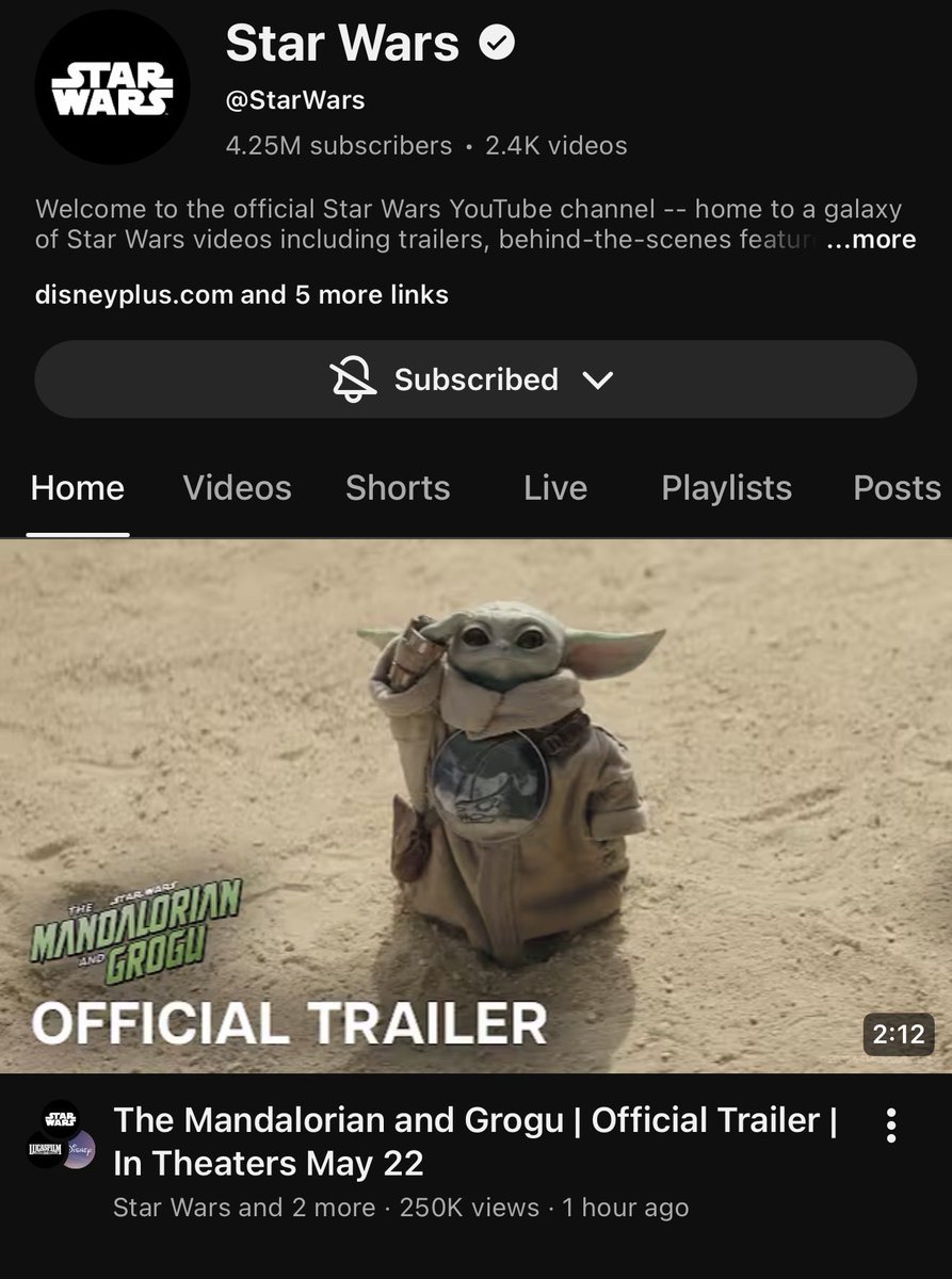I will be curious what the stats will be for this Star Wars trailer vs Doomsday teasers, or even like Project Hail Mary. It doesn’t mean much other than just gauging interest from the general public. I have mixed feelings about this movie, but really curious what the general