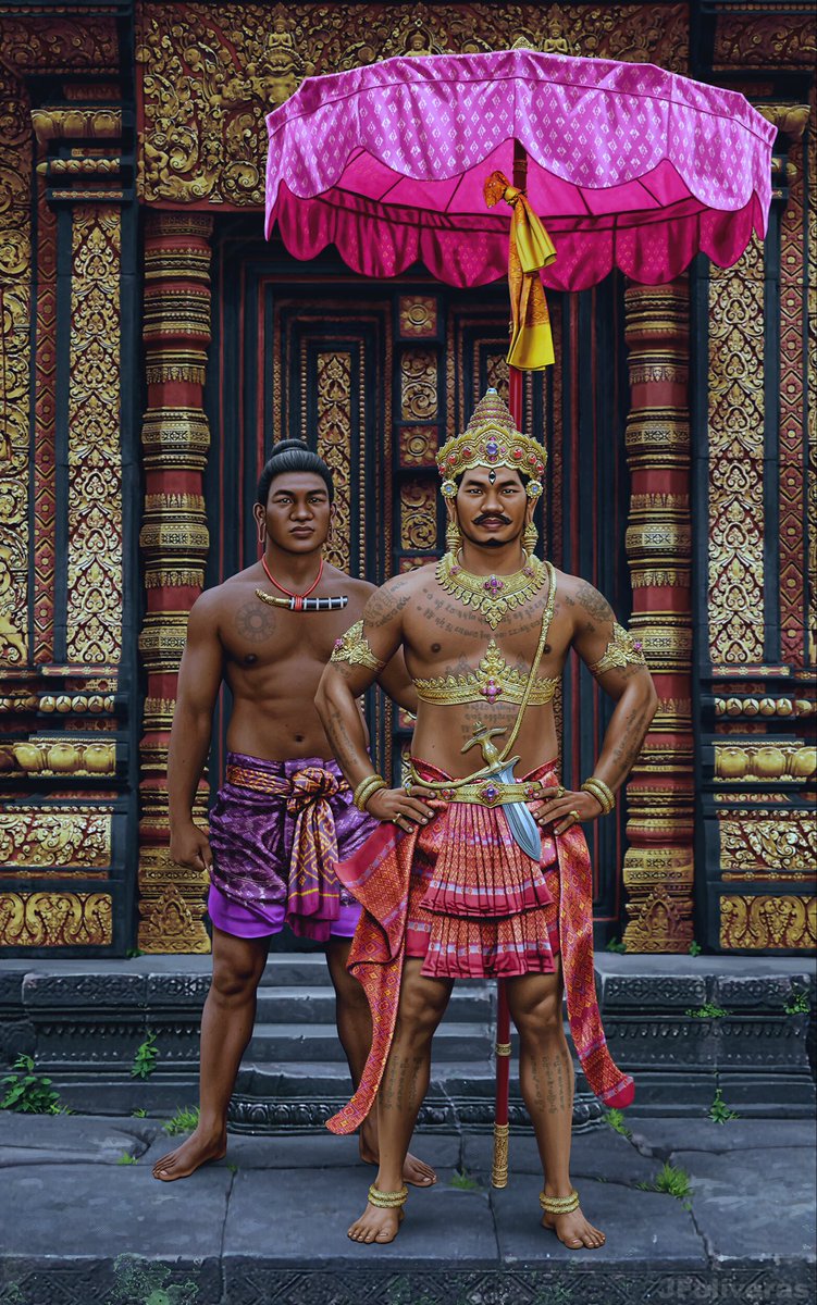 JoanFrancescOl1's tweet photo. Jayavarman V, king of the Khmer Empire from 968 AD to 1001 AD, in front of the 10th century temple of Banteay Srei in Angkor https://t.co/o0RDDpqerc