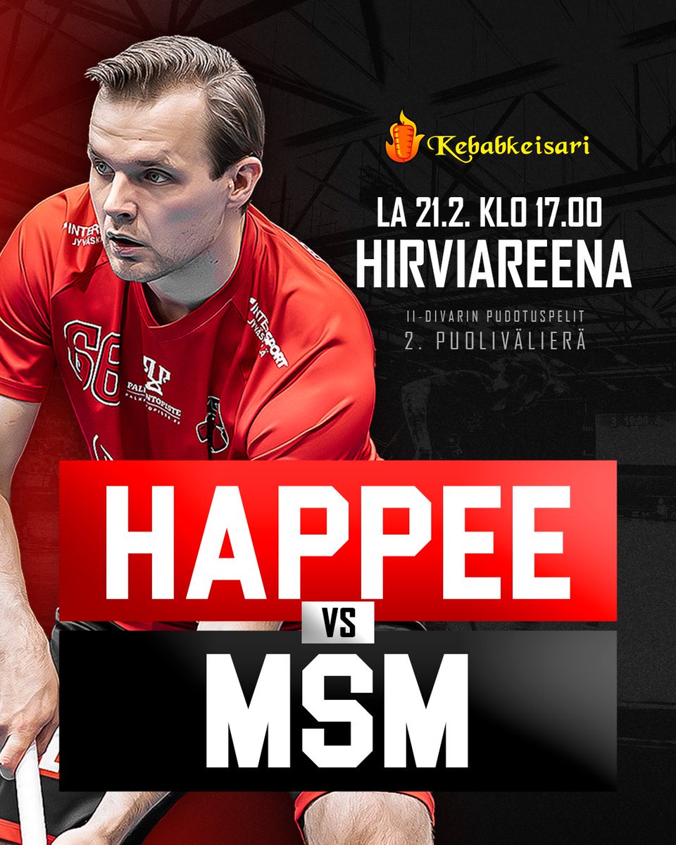 Pudotuspelien ensimmäinen Hirviteatteri!🫎

Kävi torstain matsissa mitä hyvänsä, on paras 3:sta sarja katkolla jommalle kummalle lauantaina. Päivät pitenevät, panokset kovenevat. Nähdään Hirviareenalla lauantaina!🫵

📸 Esa Jokinen #happeefloorball #hirvirytke #salibandy