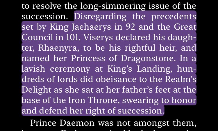 Rhaenyra was DECLARED a rightful heir, you’re illiterate asf