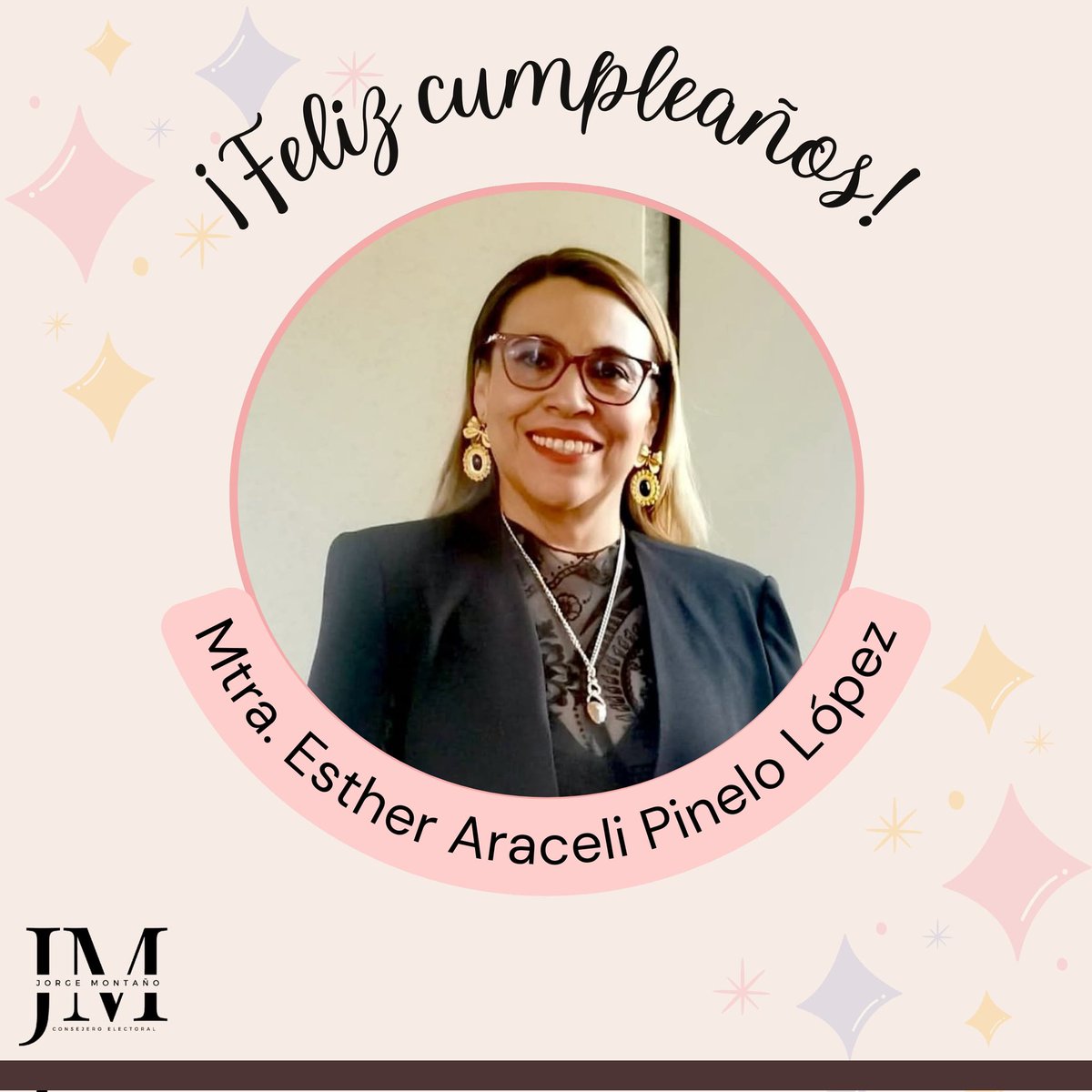 🎊 Extiendo afectuosa felicitación por su cumpleaños a mi apreciada amiga, Mtra. Esther Araceli Pinelo López.

Que este nuevo ciclo esté colmado de felicidad, salud y éxitos.

¡Muchas felicidades! 🎂

<a href="/chelypinelo/">Araceli Pinelo</a>