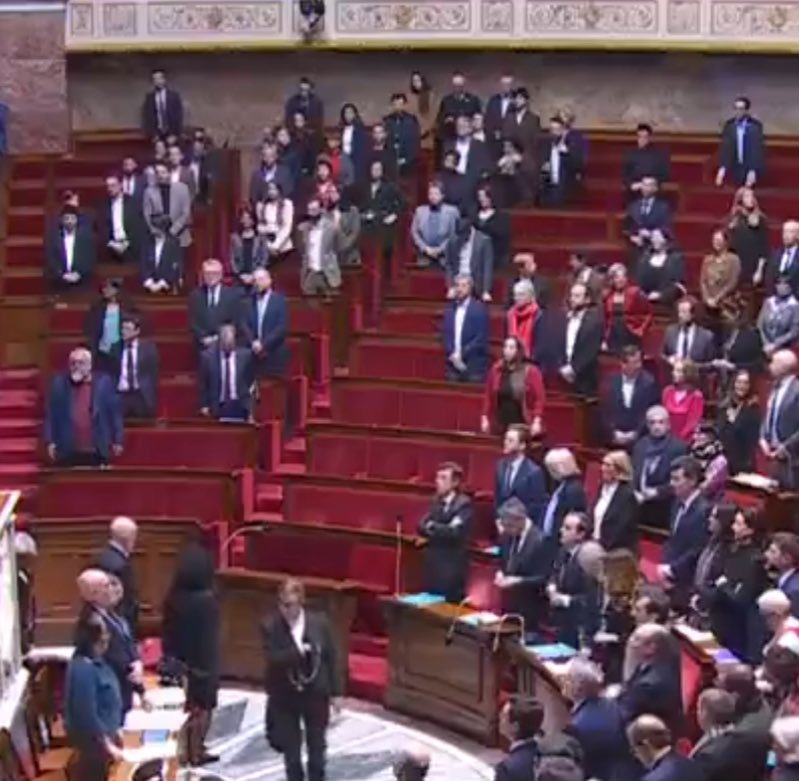 🚨 Raphaël Arnault, Thomas Portes, Manuel Bompard, Carlos Martens Bilongo, Aymeric Caron, Sophia Chikirou, Diouara, Alma Dufour, Clémence Guetté, David Guiraud, Antoine Léaument et Ersilia Soudais ÉTAIENT ABSENTS lors de la minute de silence en hommage à Quentin.