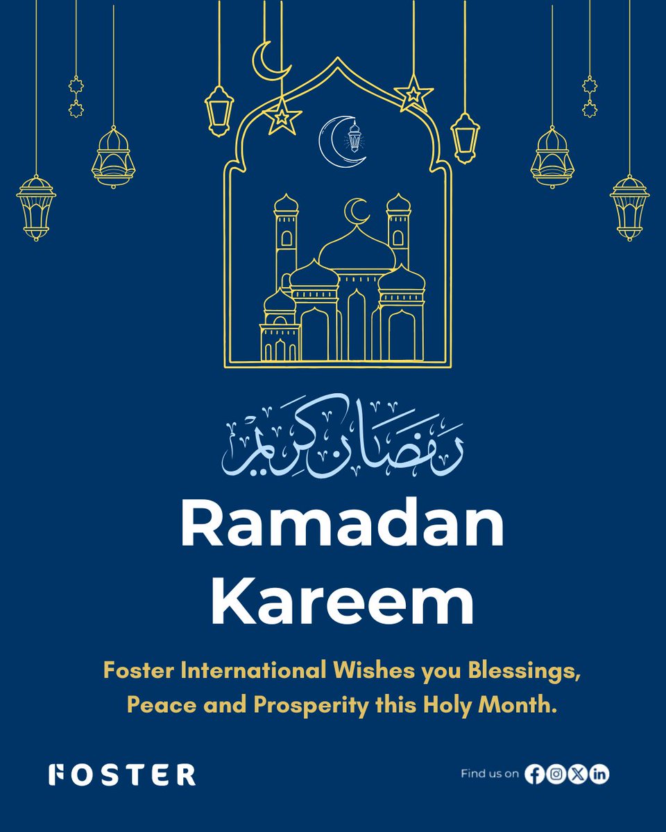 Foster International wishes you a blessed Ramadan. May this holy month bring blessings, peace and prosperity to you and your loved ones.

#Ramadan2026 #IndoorComfort #BuildingPerformance #FacilityManagement #FosterIntl