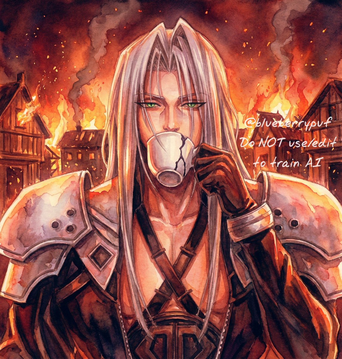 This is fine. 🔥☕ Just enjoying the Nibelheim roast.

#Sephiroth #セフィロス